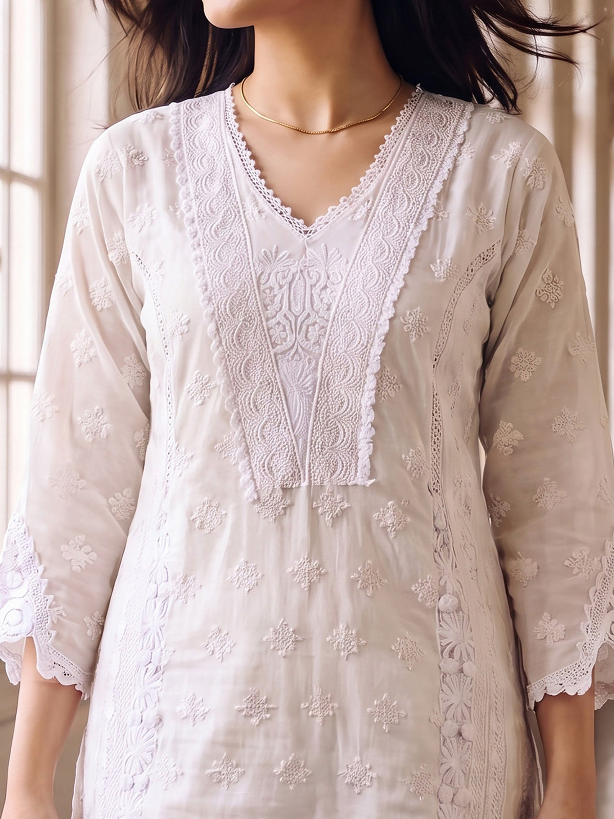Embroidery Cotton Blend Kurta Sets