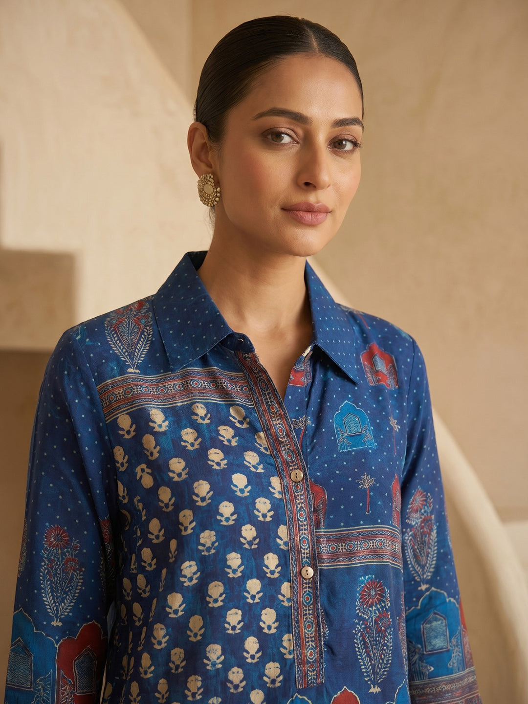 Printed Crepe Kurta Set