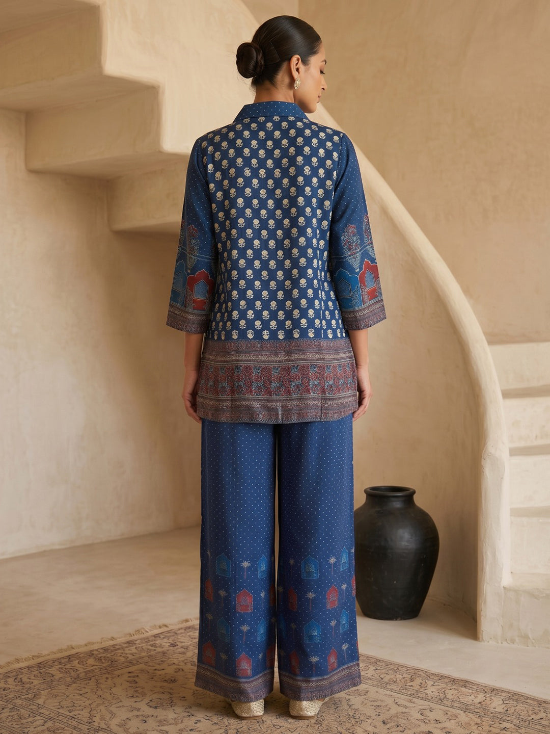 Printed Crepe Kurta Set