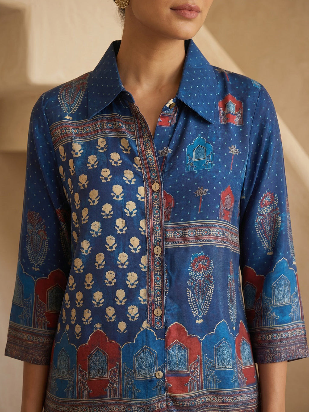 Printed Crepe Kurta Set