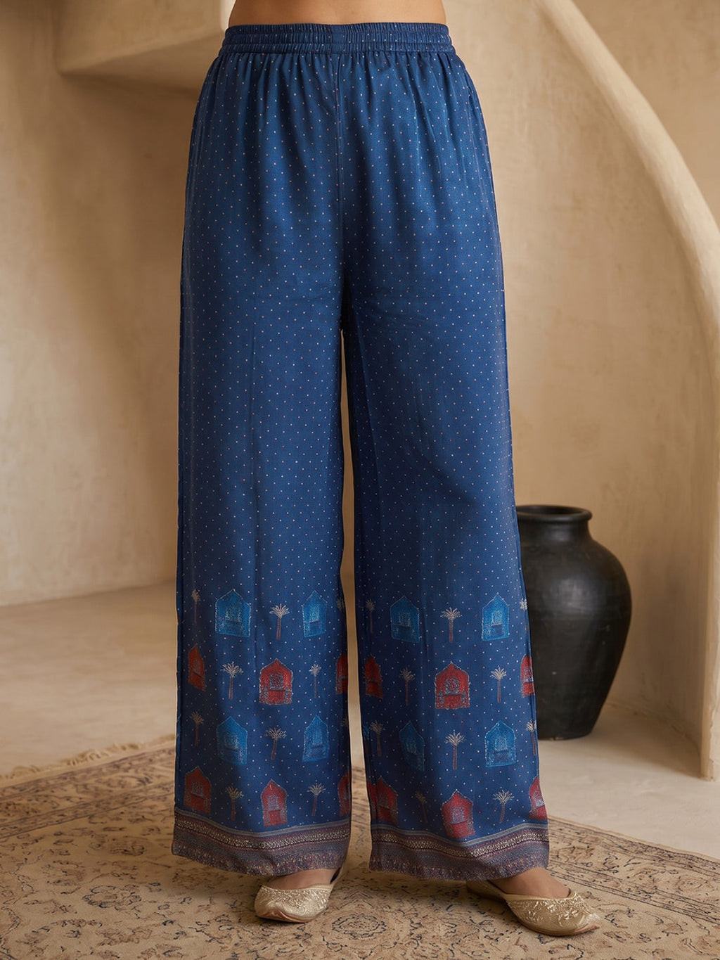 Printed Crepe Kurta Set