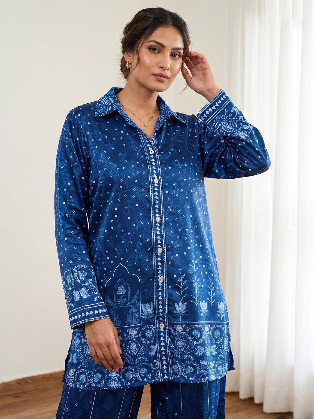 Printed Crepe Kurta Set