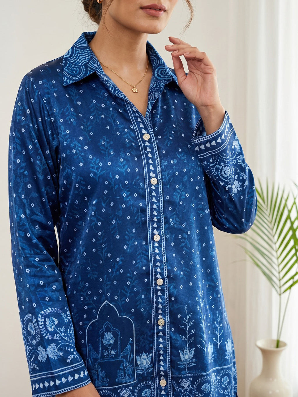 Printed Crepe Kurta Set