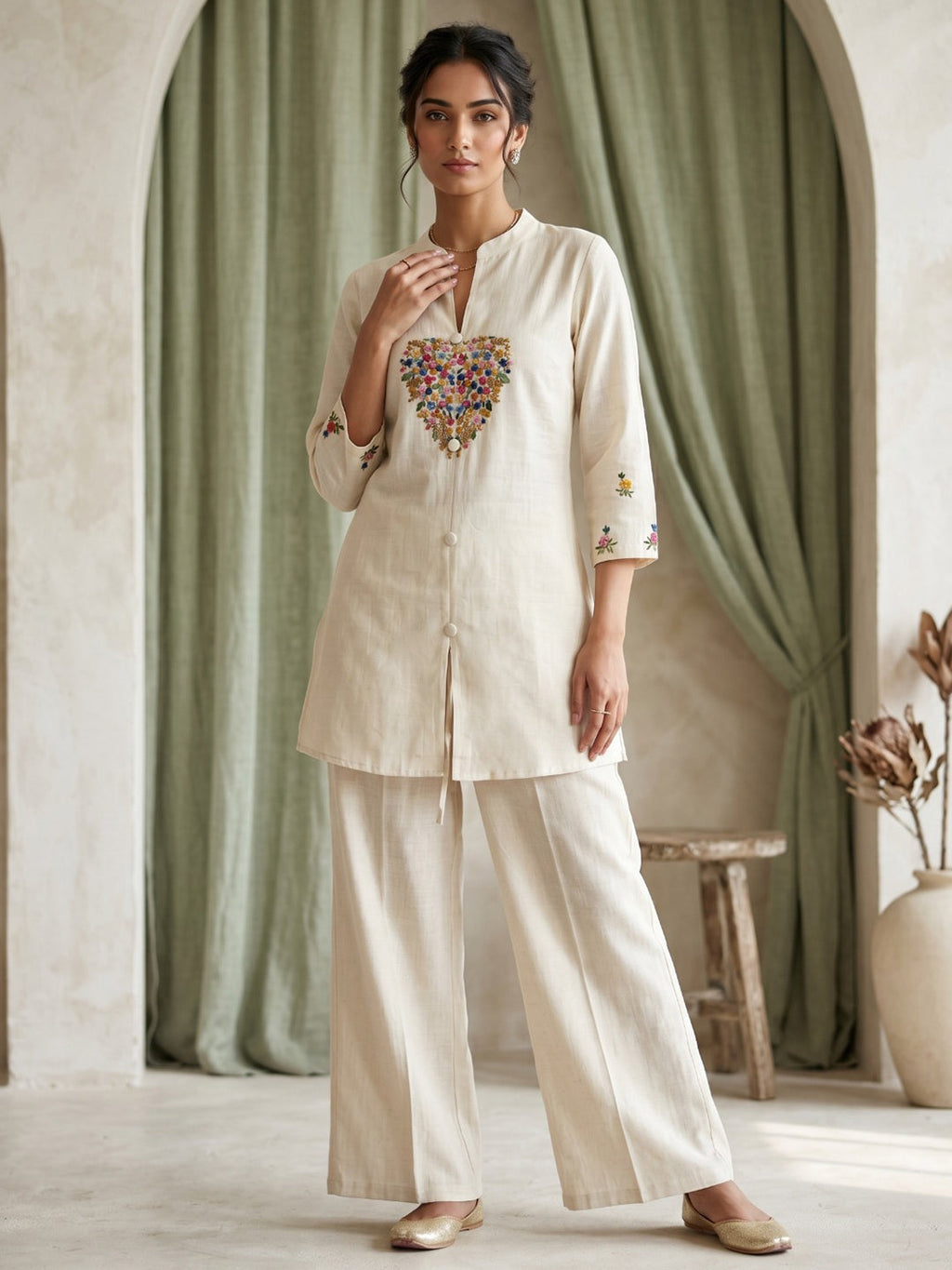 Printed Cotton Blend Kurta Set
