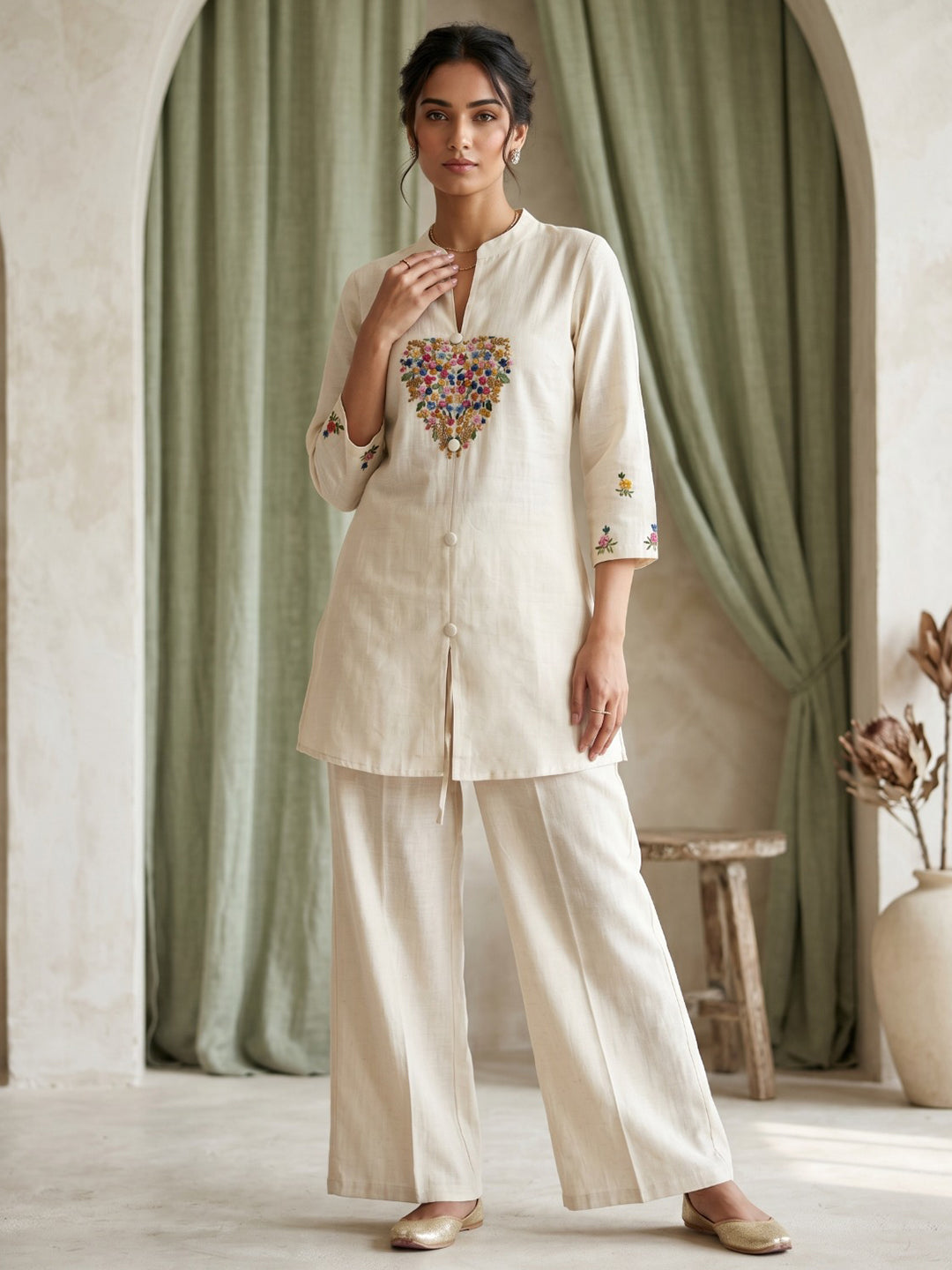 Printed Cotton Blend Kurta Set