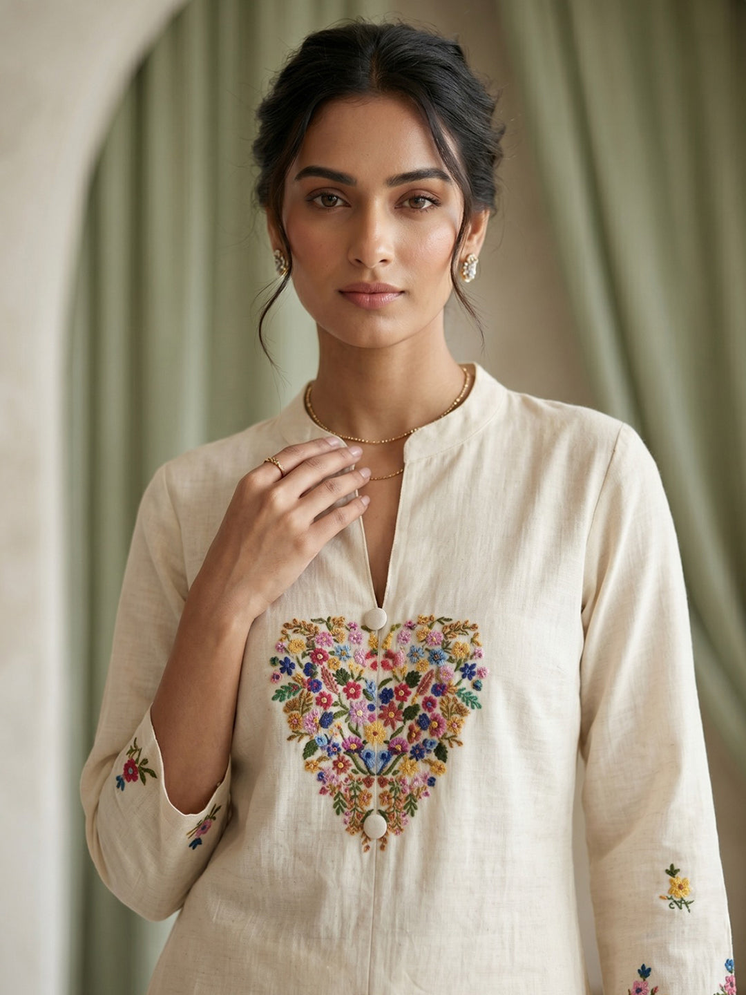 Printed Cotton Blend Kurta Set
