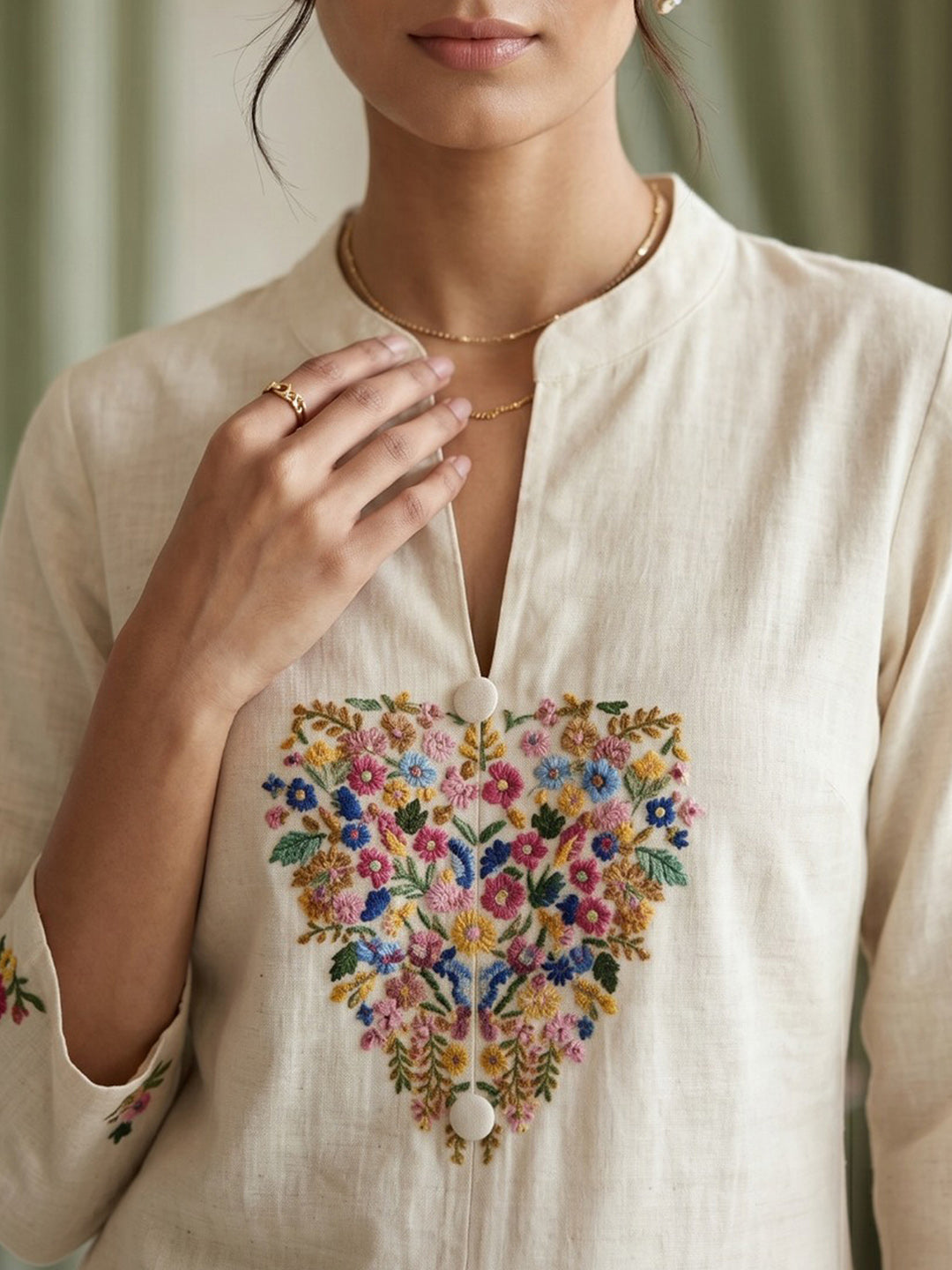 Printed Cotton Blend Kurta Set