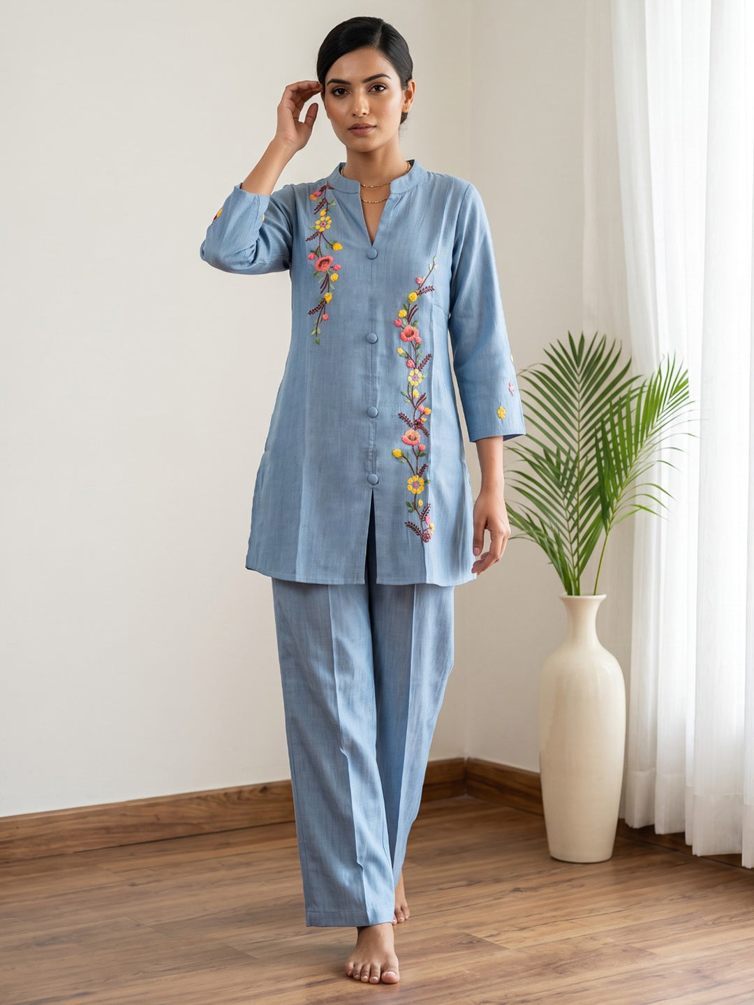 Printed Cotton Blend Kurta Set