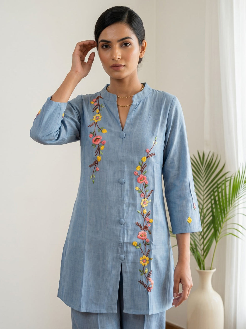 Printed Cotton Blend Kurta Set