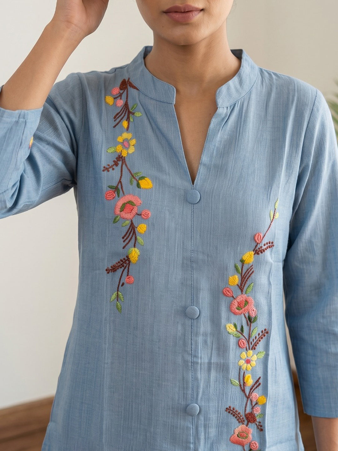 Printed Cotton Blend Kurta Set