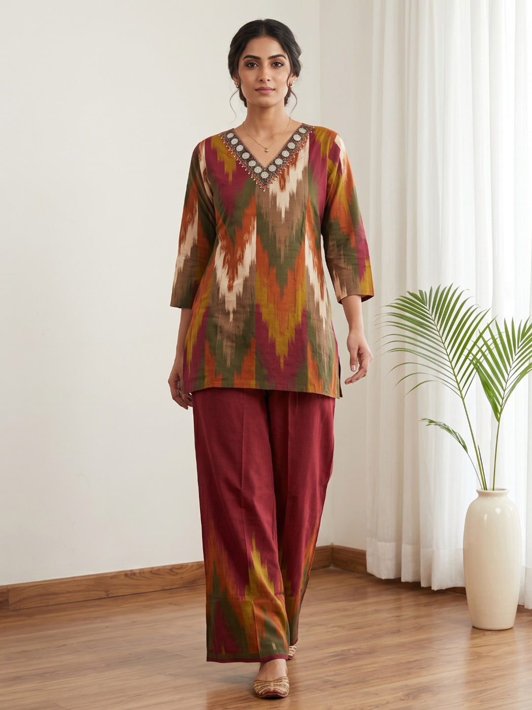 Printed Cotton Blend Kurta Set