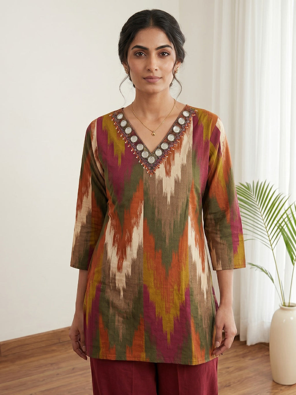 Printed Cotton Blend Kurta Set
