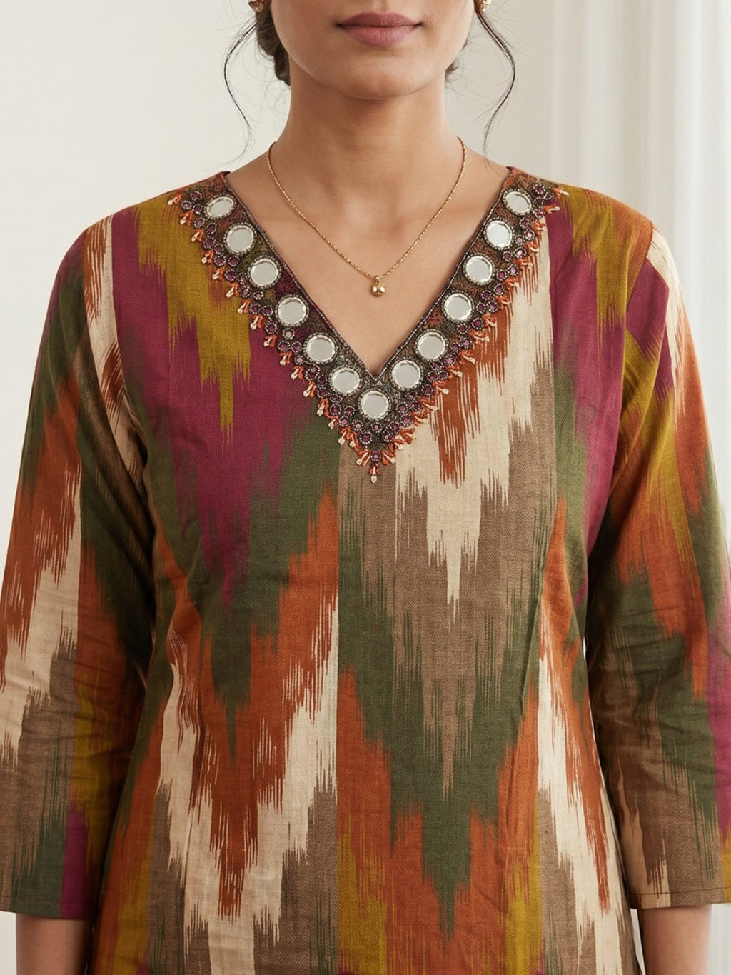 Printed Cotton Blend Kurta Set