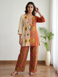 Printed Cotton Blend Kurta Set