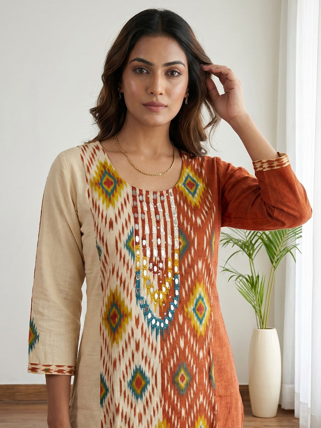 Printed Cotton Blend Kurta Set