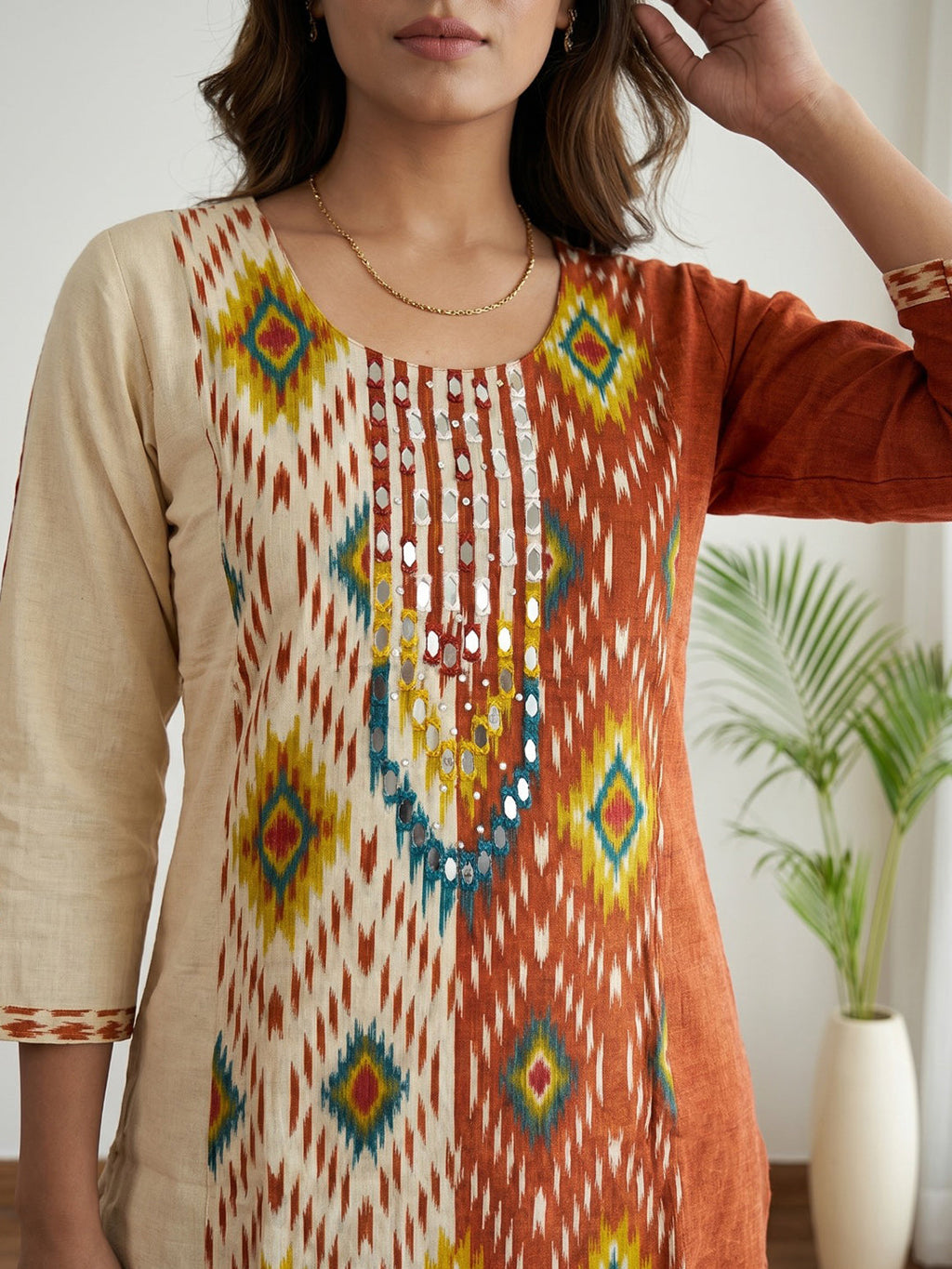 Printed Cotton Blend Kurta Set