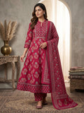 Rani Printed Cotton Blend Kurta With Pant & Dupatta