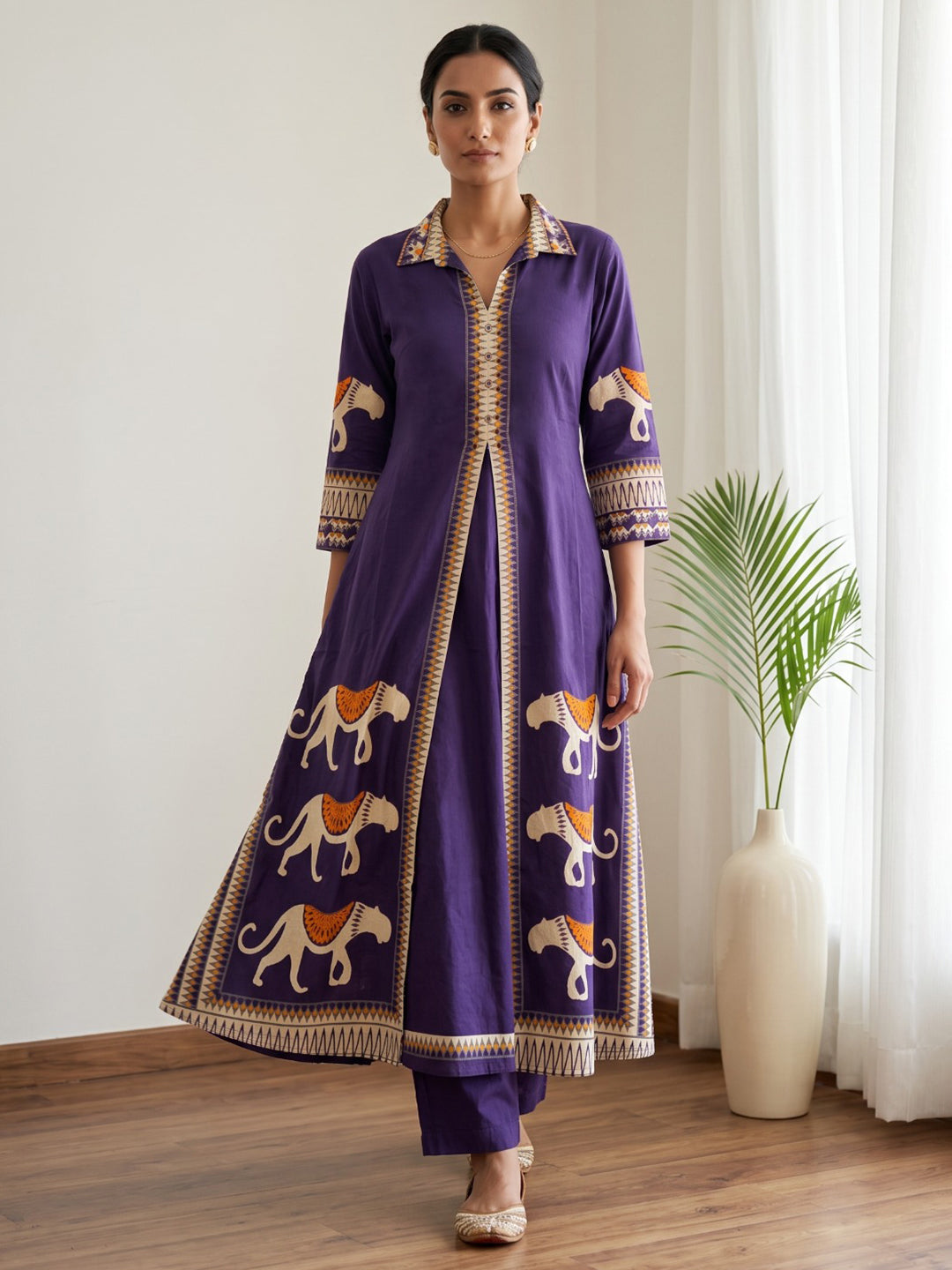 Printed Cotton Blend Kurta Set