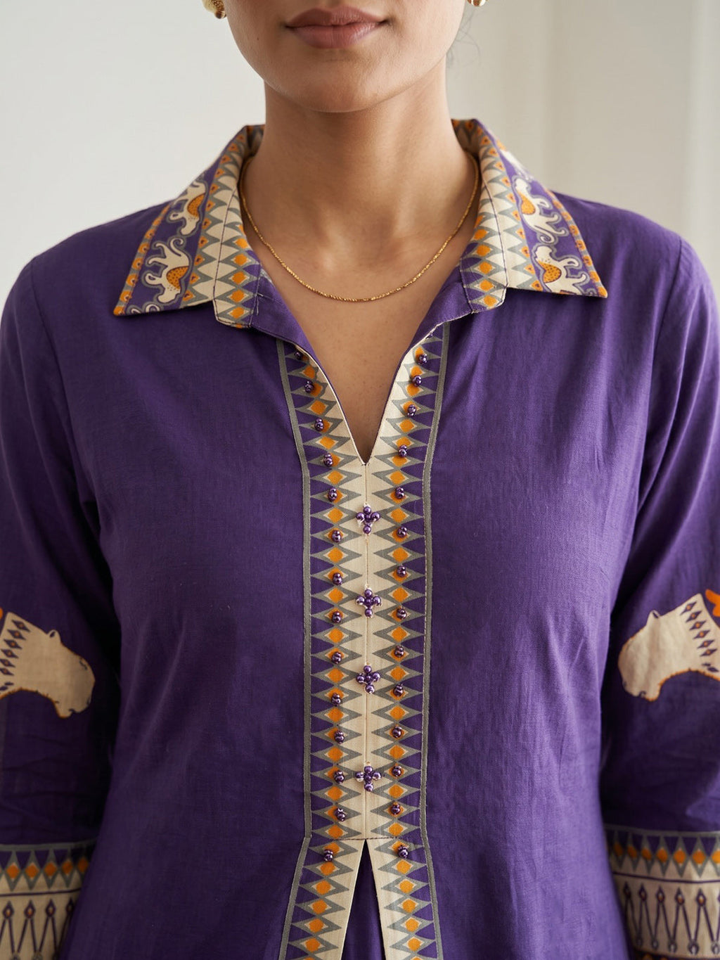 Printed Cotton Blend Kurta Set