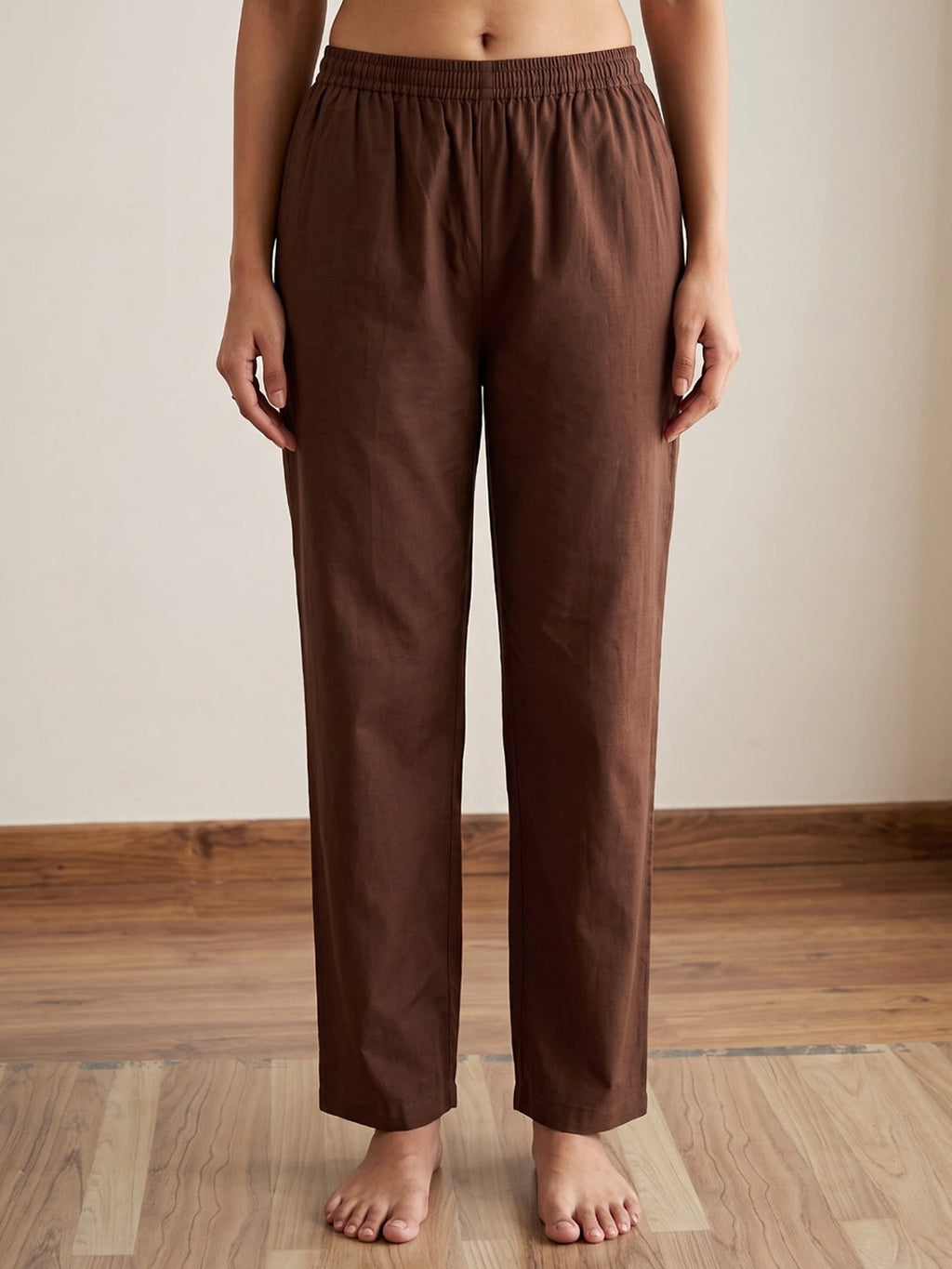 Brown Embroidery Cotton Blend Kurta With Pant & Dupatta