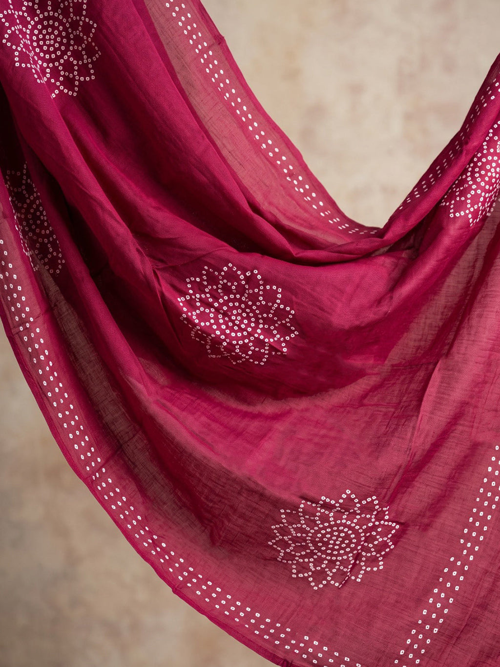 Red Printed Cotton Blend Kurta With Pant & Dupatta