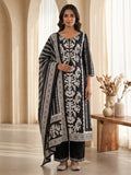 Black Printed Cotton Blend Kurta With Pant & Dupatta