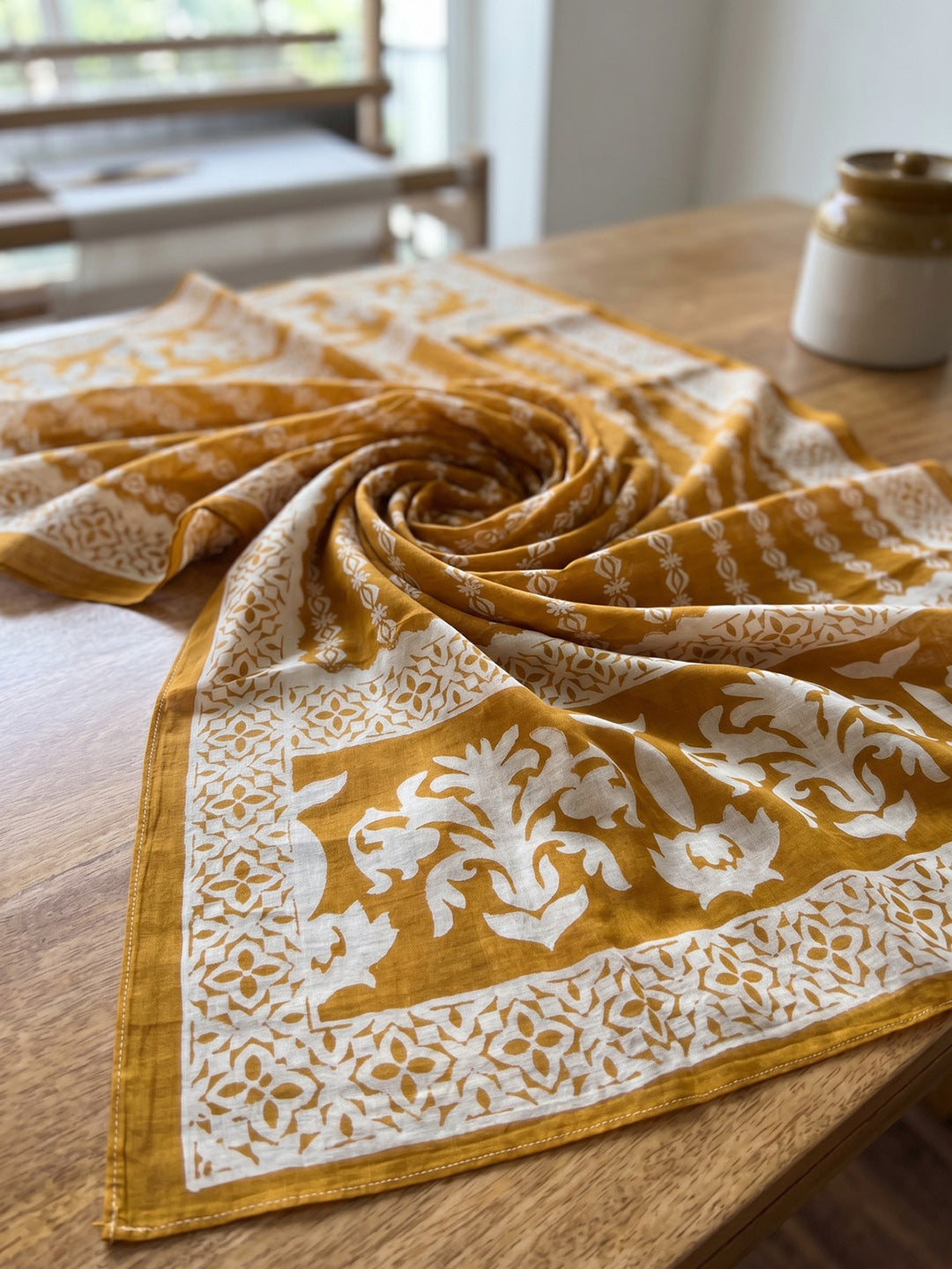 Yellow Printed Cotton Blend Kurta With Pant & Dupatta