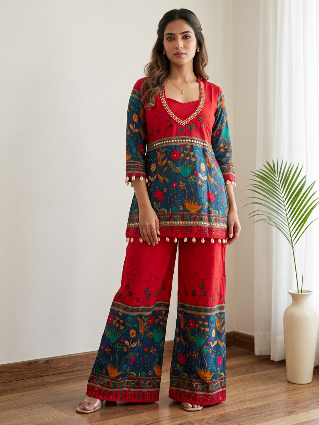 Embroidery Cotton Blend Kurta Set