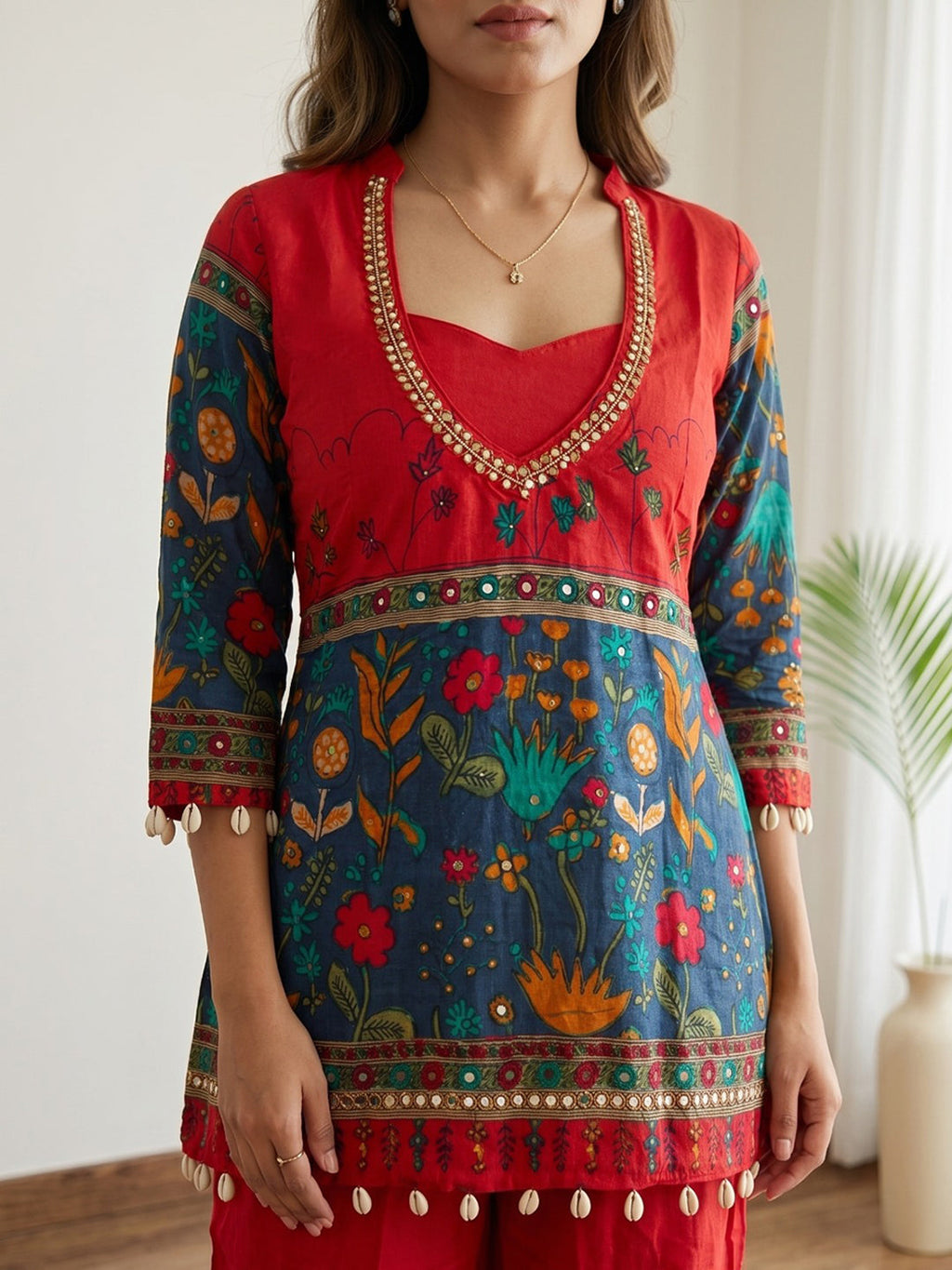 Embroidery Cotton Blend Kurta Set