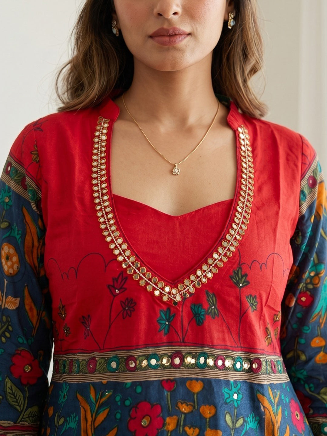 Embroidery Cotton Blend Kurta Set
