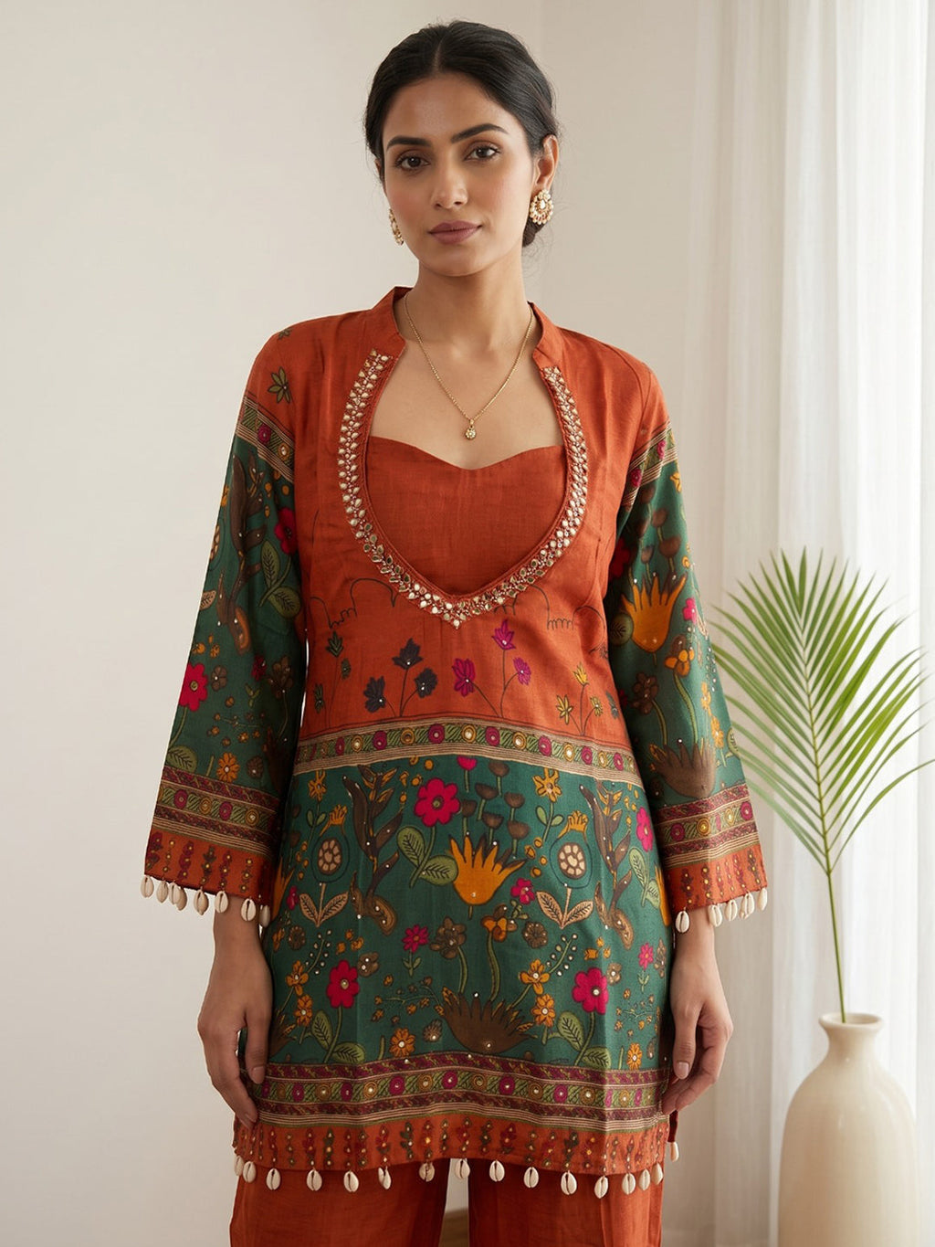 Embroidery Cotton Blend Kurta Set
