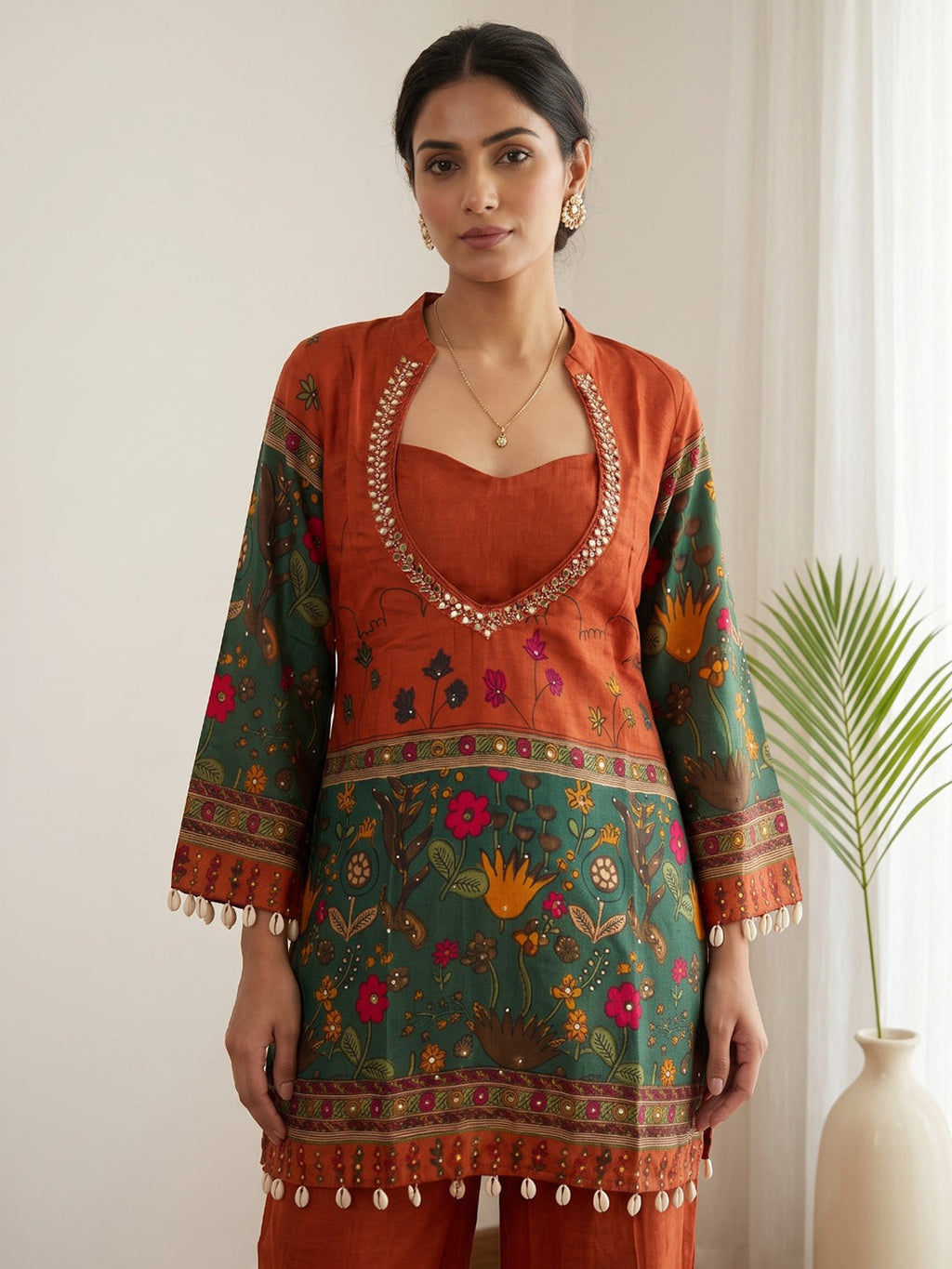 Embroidery Cotton Blend Kurta Set