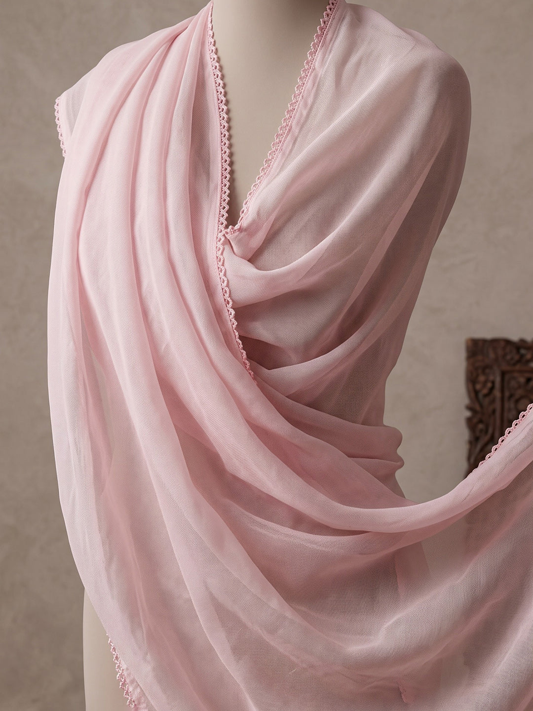 Pink Printed Cotton Blend Kurta With Pant & Dupatta