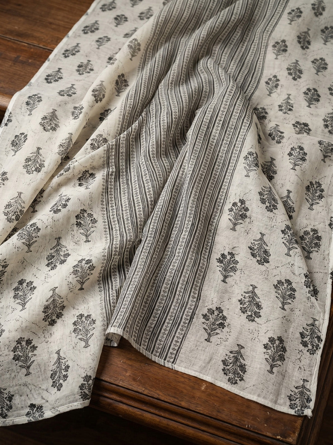 Grey Embroidered Cotton Blend Straight Suit Set With Dupatta