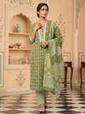 Mehndi Embroidered Cotton Blend Suit Set