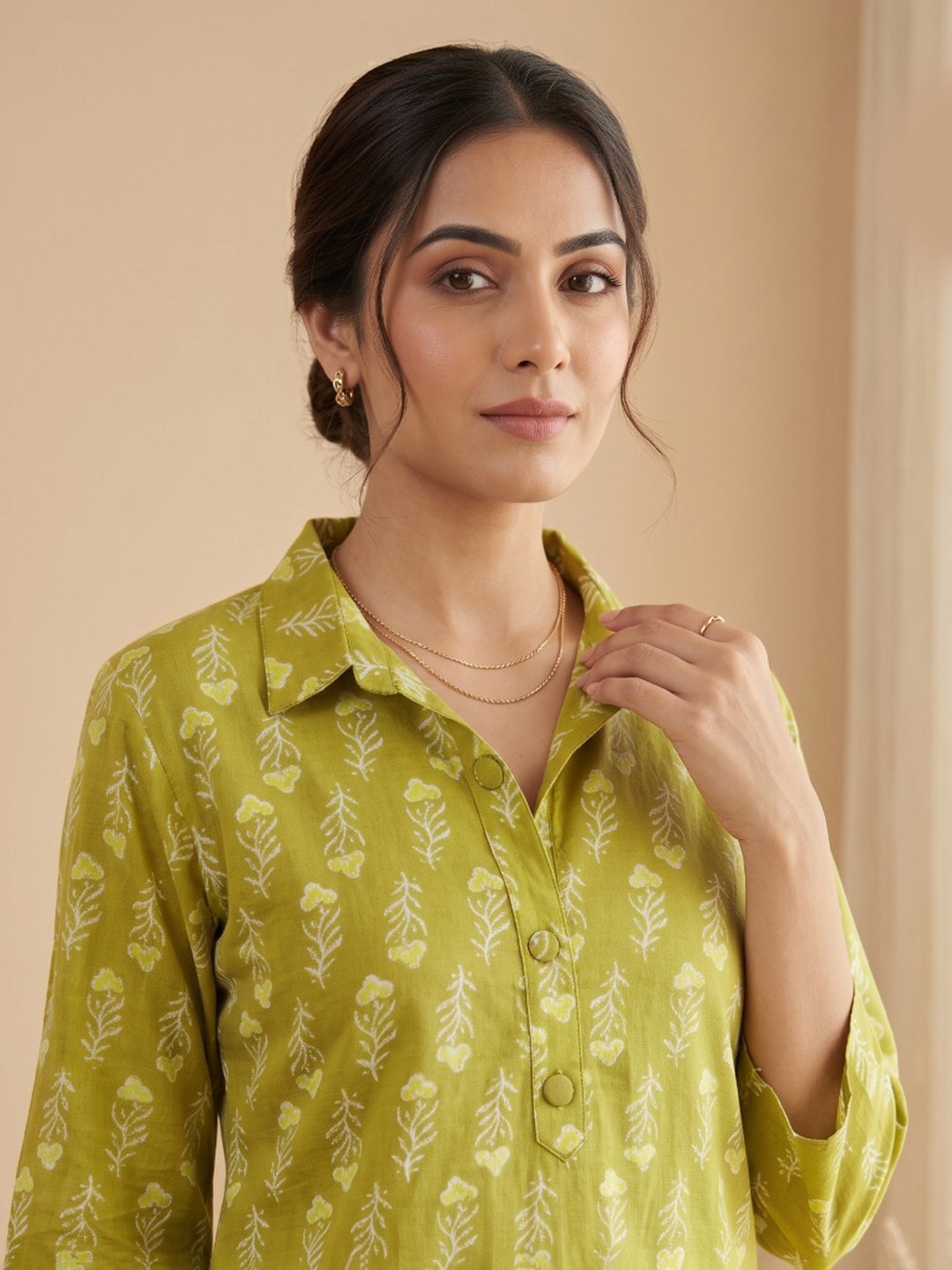 Printed Cotton Blend Kurta Set