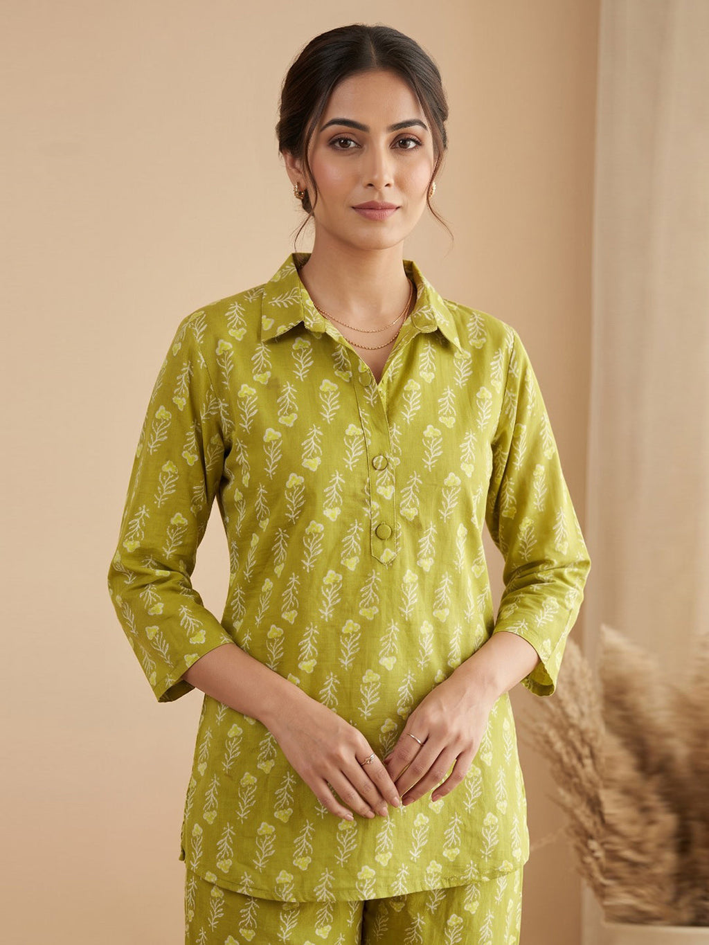Printed Cotton Blend Kurta Set