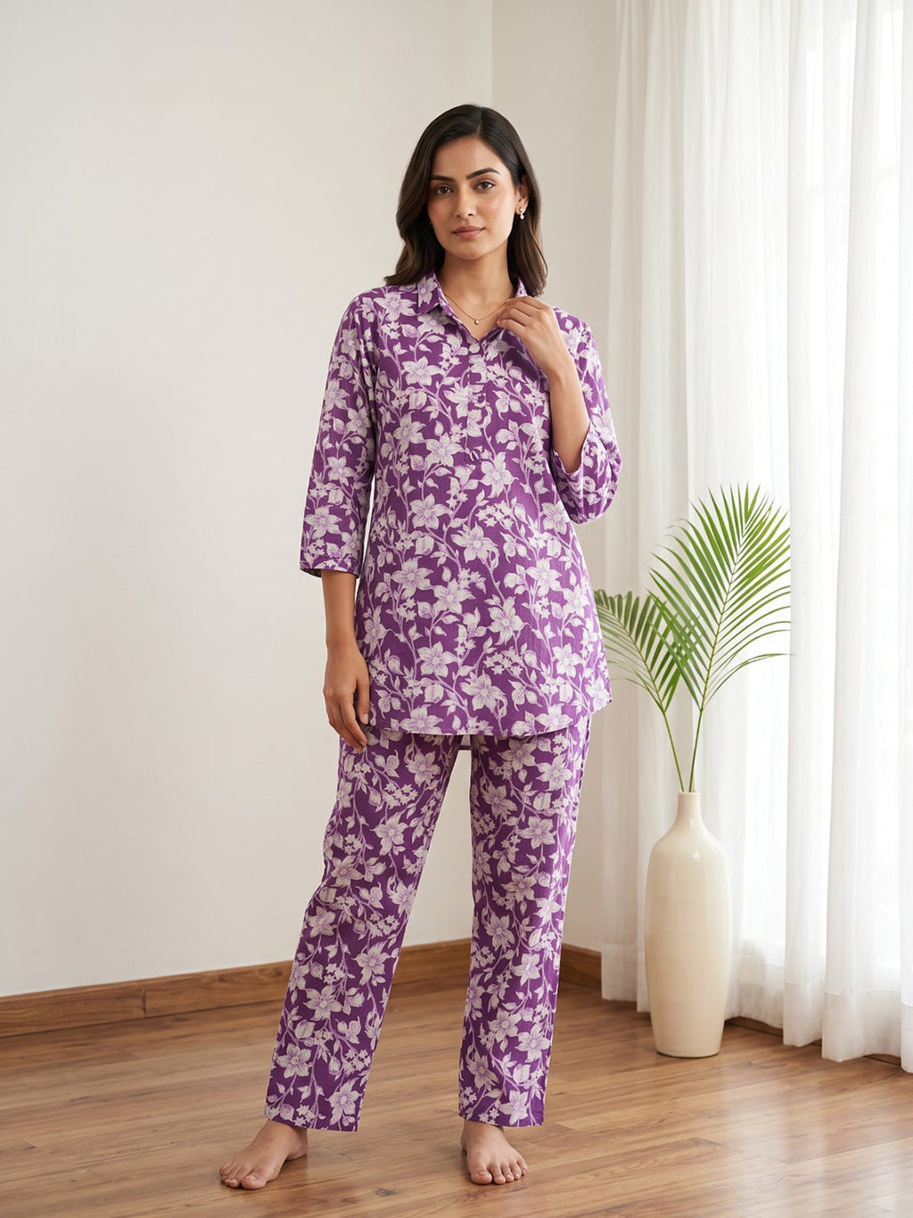 Printed Cotton Blend Kurta Set