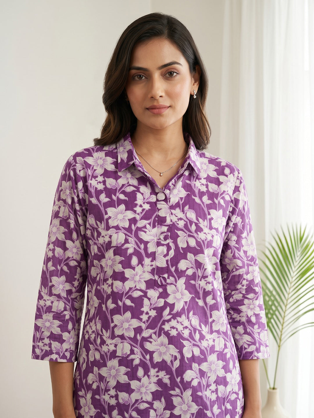 Printed Cotton Blend Kurta Set