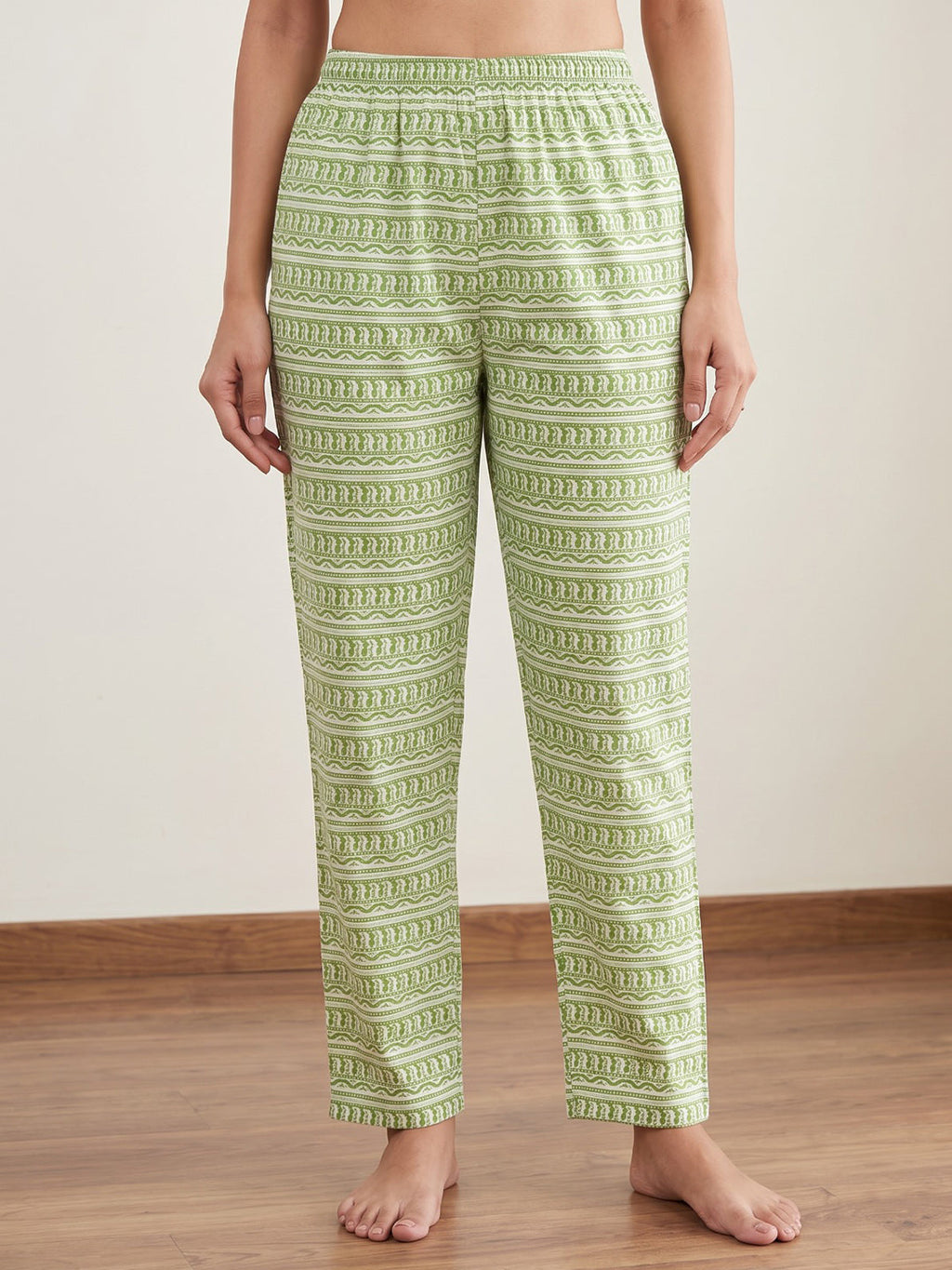 Green Printed Cotton Blend Kurta With Pant & Dupatta