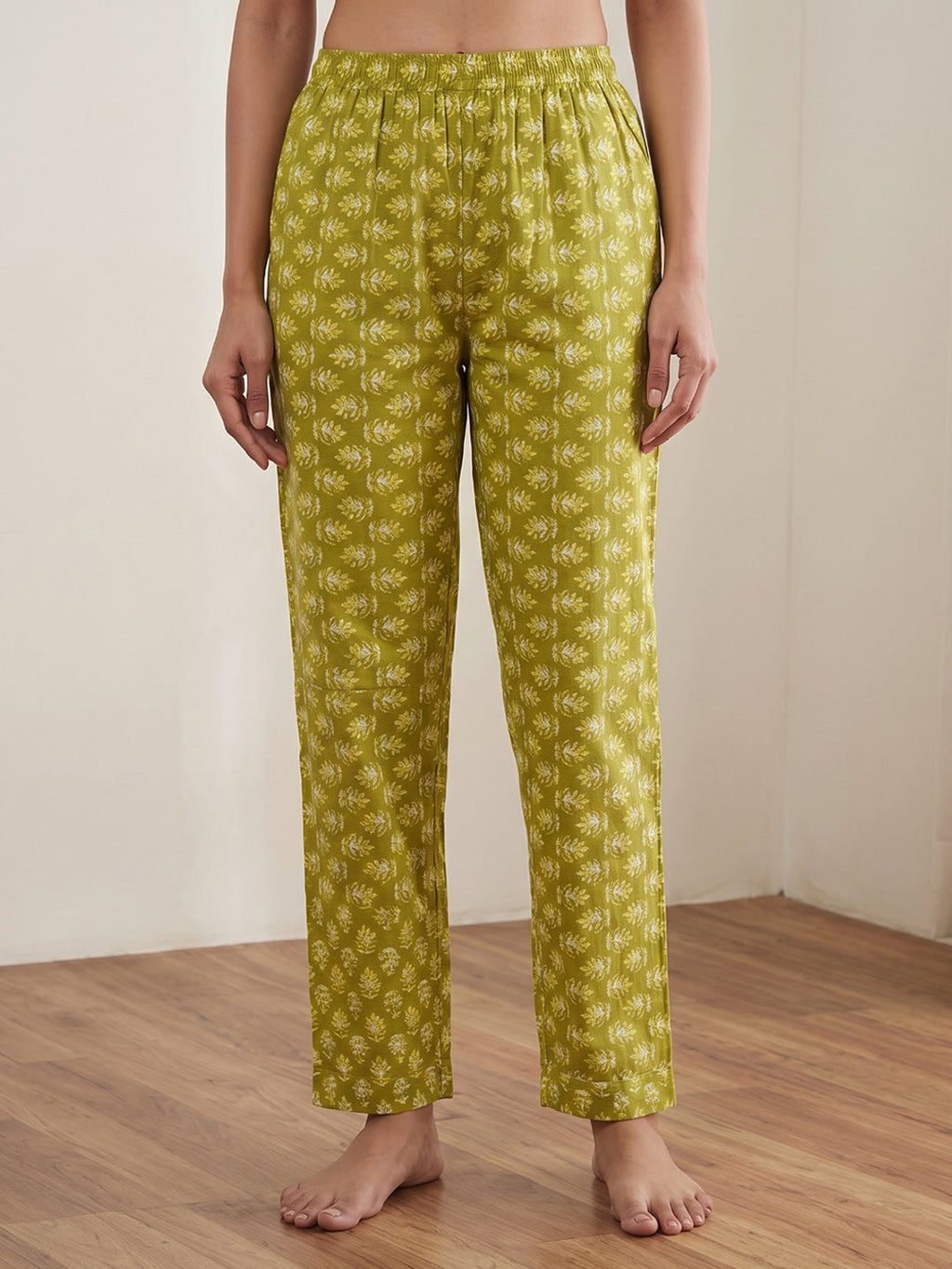 Mustard Printed Cotton Blend Kurta With Pant & Dupatta