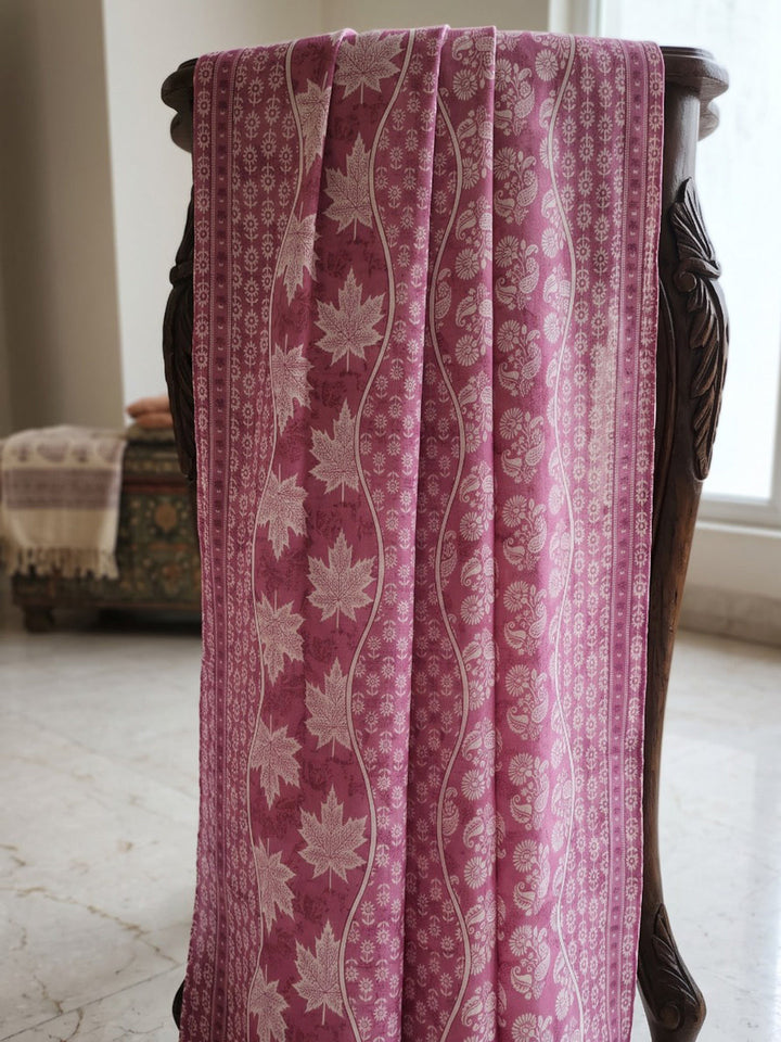 Pink Printed Cotton Blend Kurta With Pant &amp; Dupatta