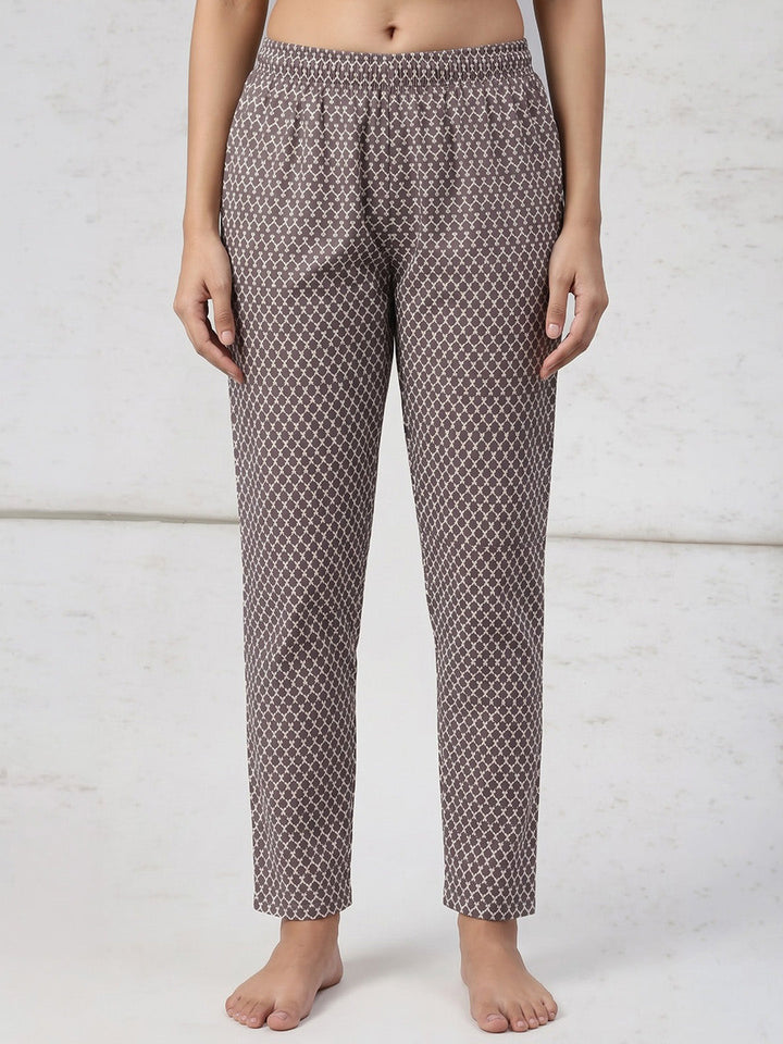 Grey Printed Cotton Blend Kurta With Pant &amp; Dupatta