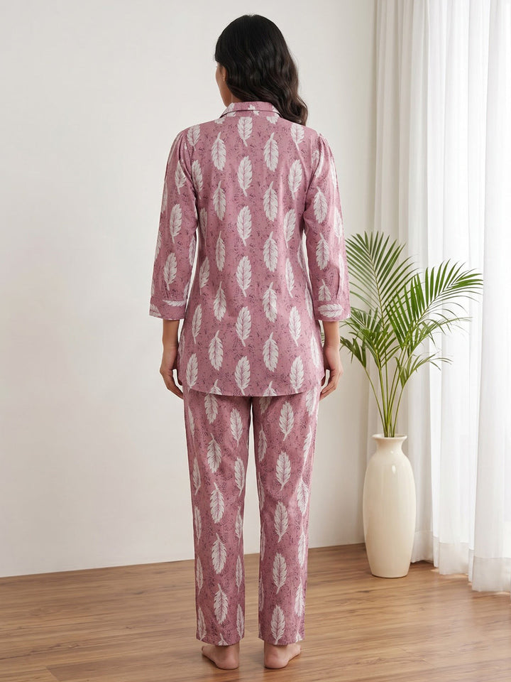 Pink Embroidered Cotton Blend Kurta Set