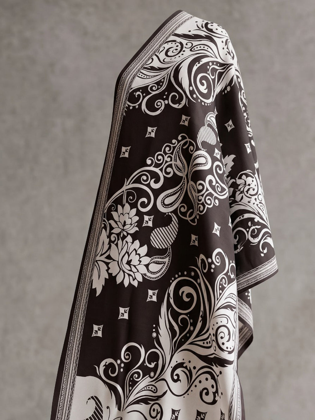 Brown Printed Cotton Blend Kurta With Pant & Dupatta