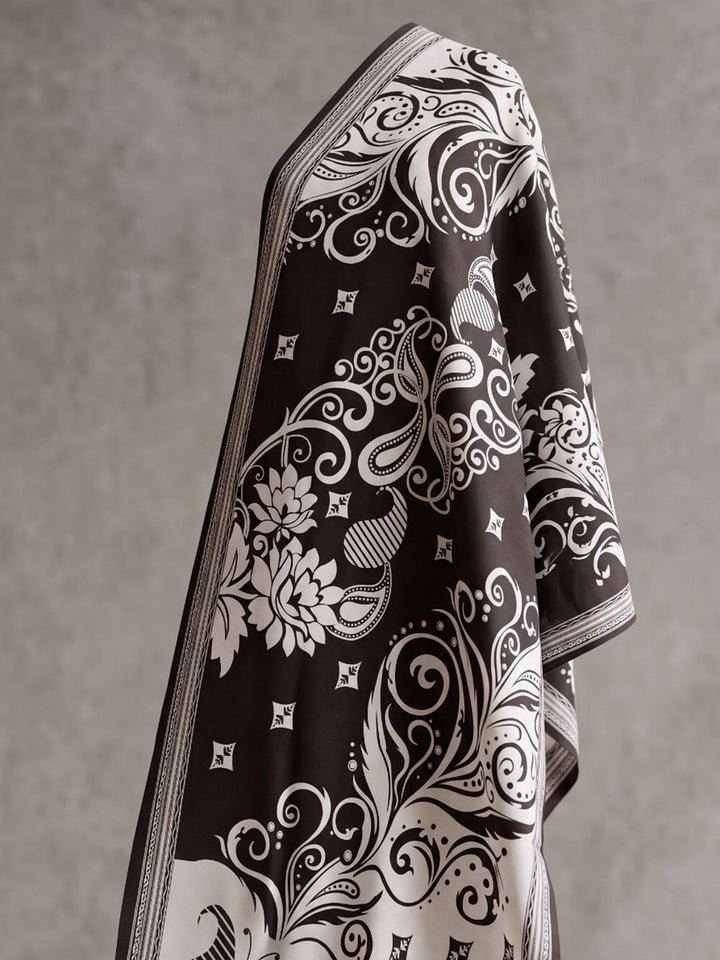 Brown Printed Cotton Blend Kurta With Pant &amp; Dupatta