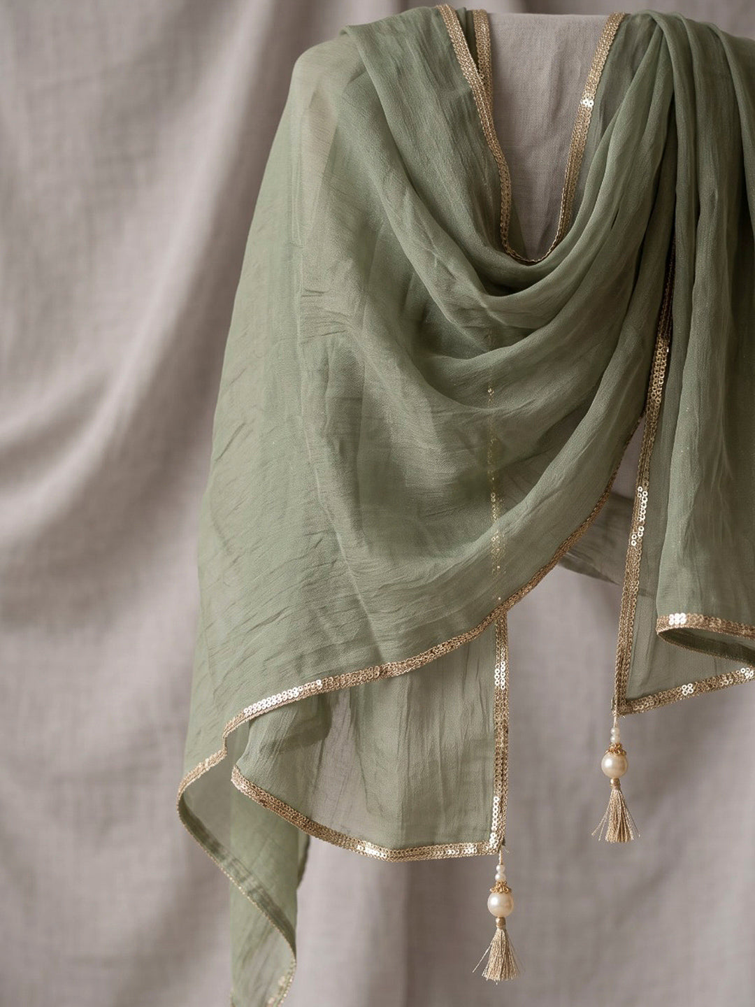 Pista Green Embroidered Art Silk Kurta With Pant &amp; Dupatta