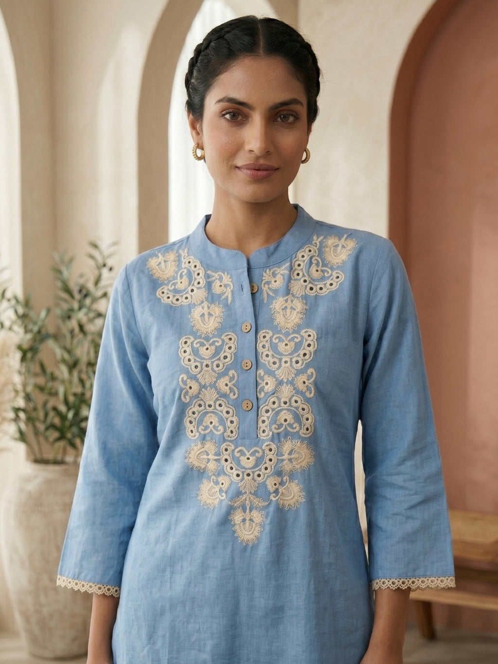Printed Cotton Blend Kurta Set
