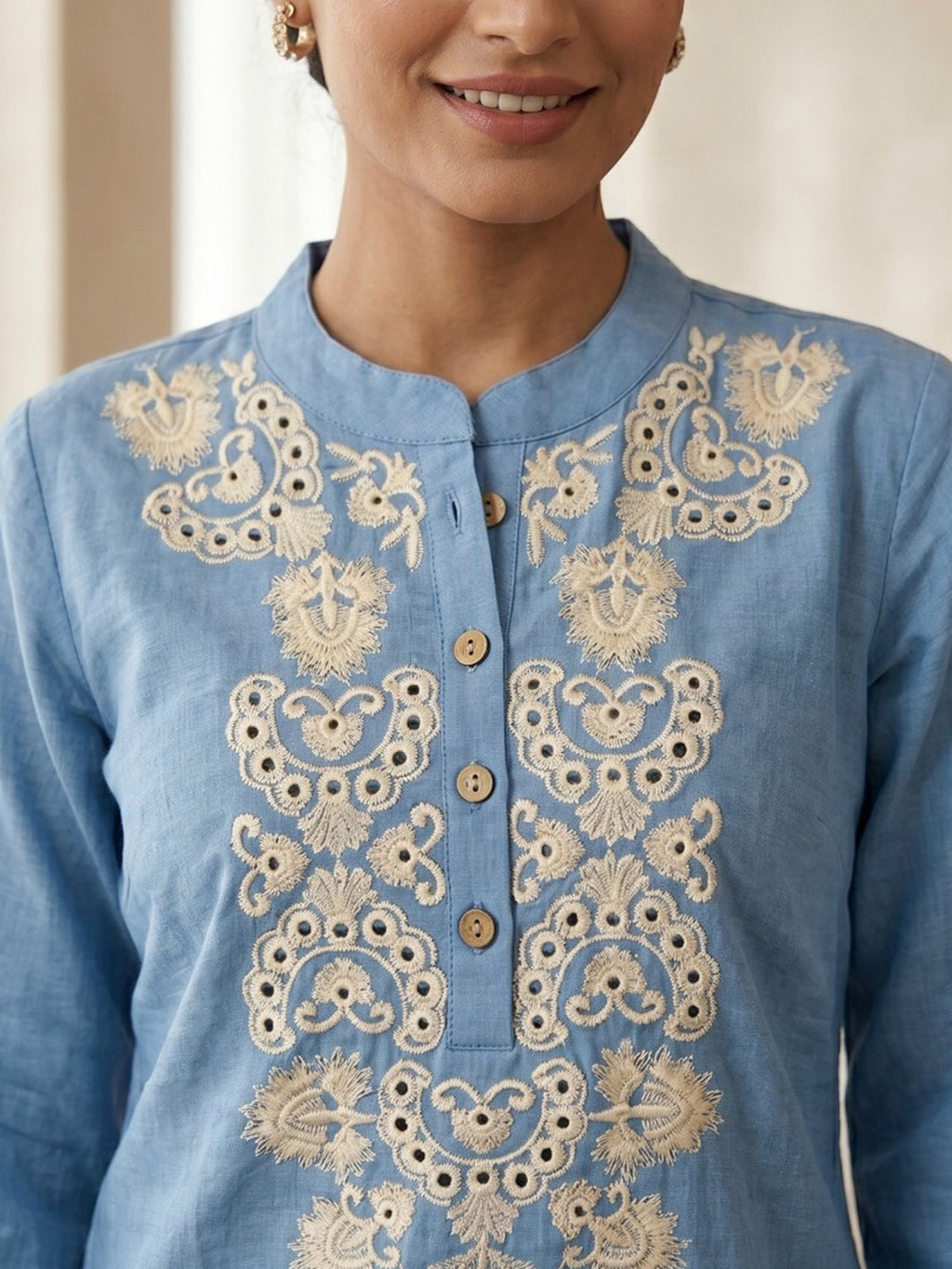 Printed Cotton Blend Kurta Set