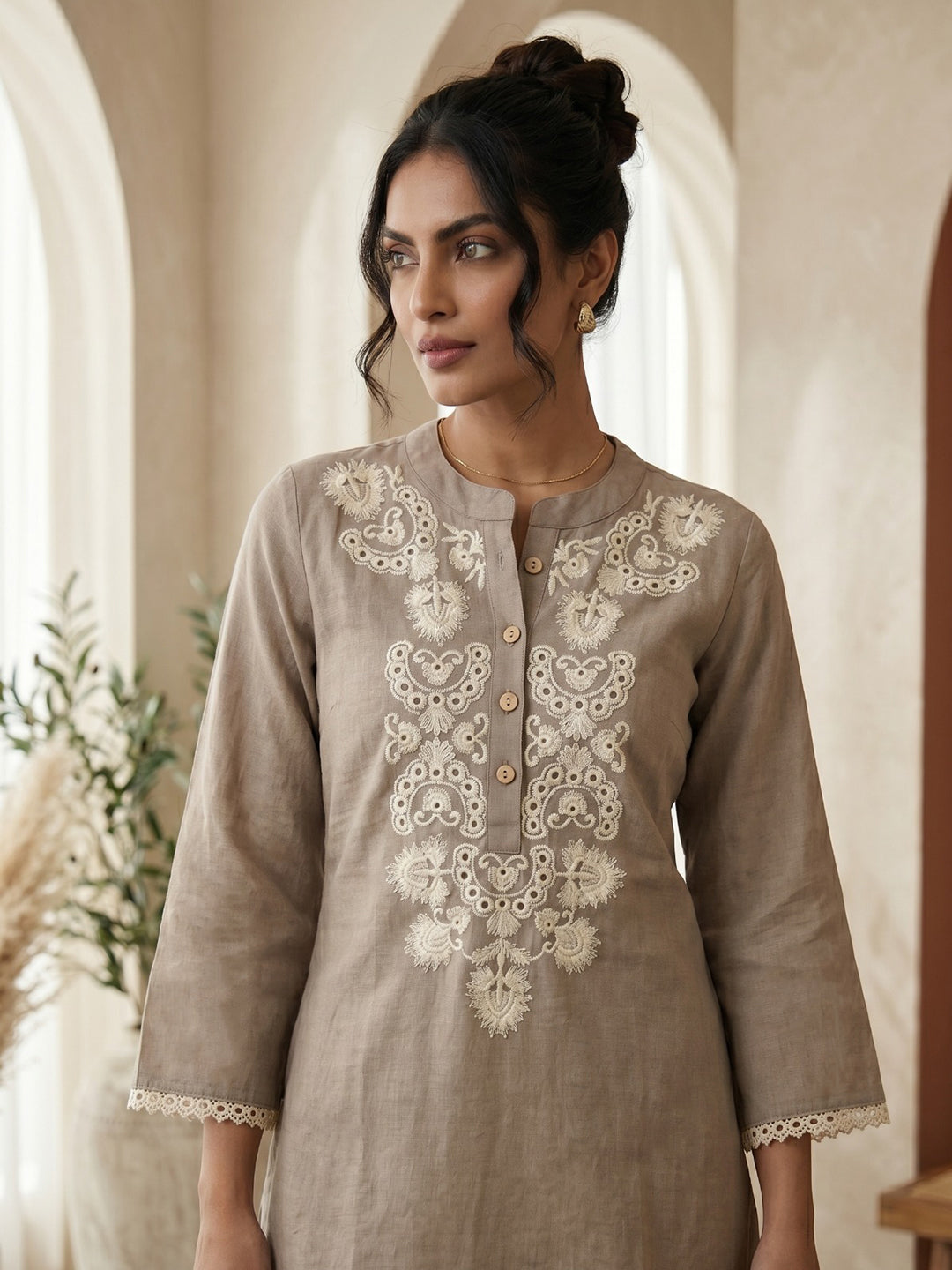 Printed Cotton Blend Kurta Set
